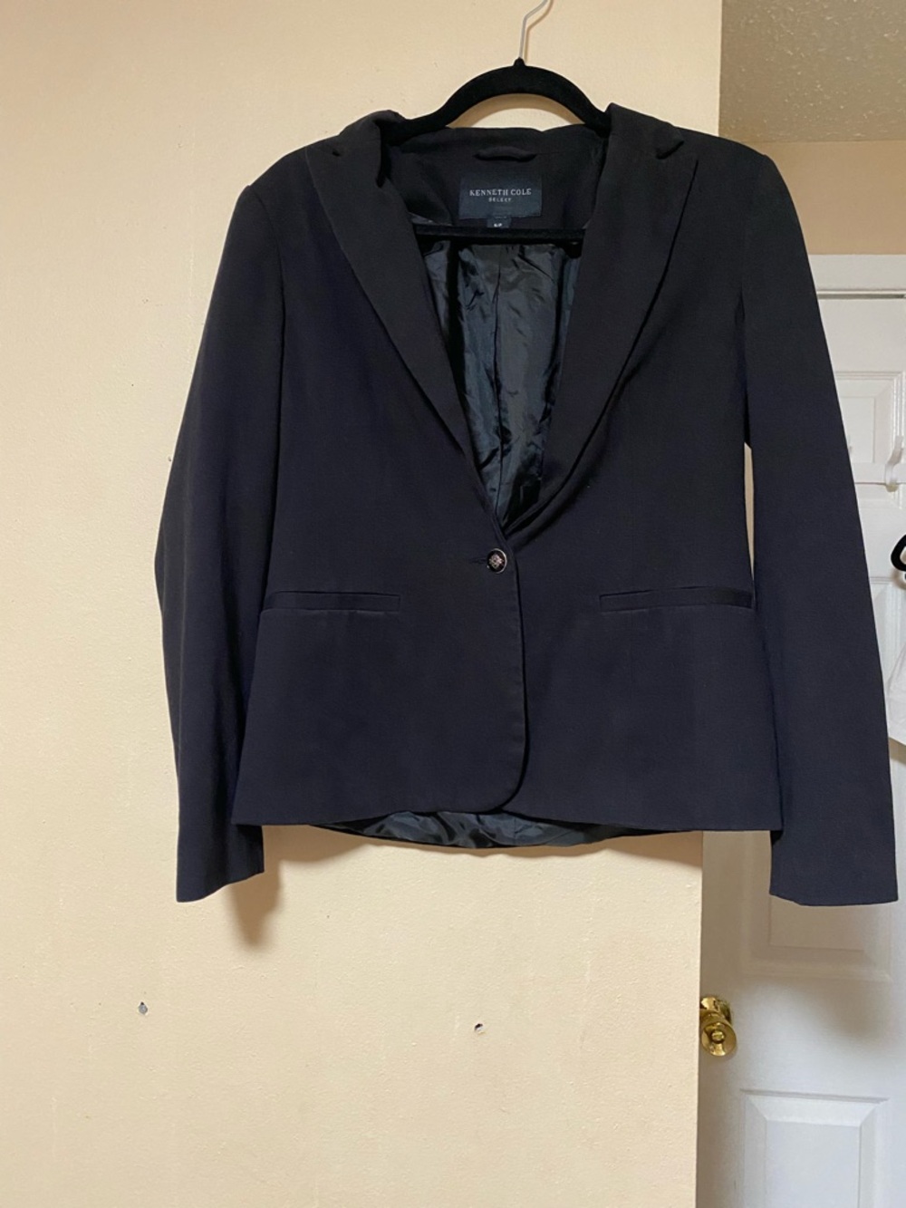Kenneth Cole Black Single-Button Notch Lapel Blazer